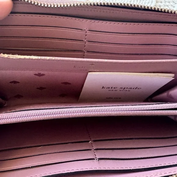 kate spade floral zip-around wallet in mauve and pink - Picture 4 of 4